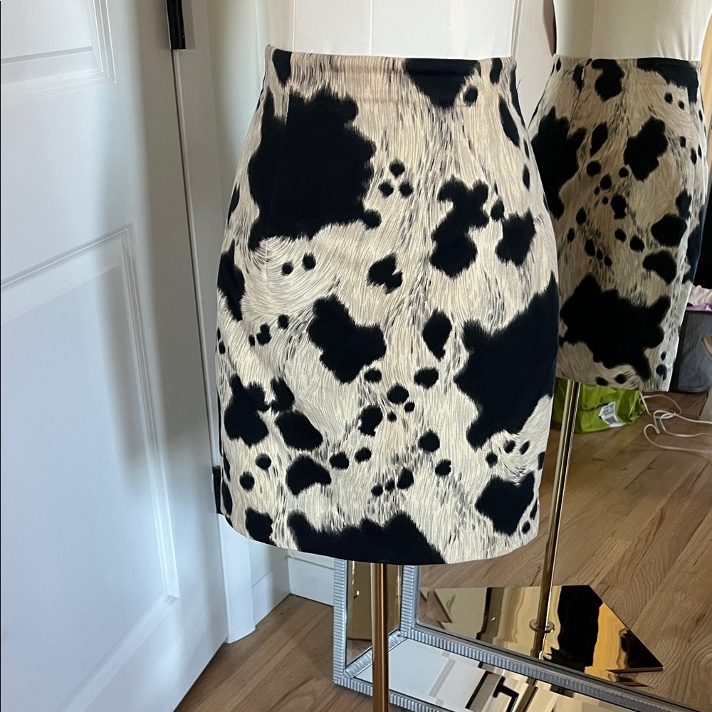 Vintage Lisandro Sarasola Chic Cow Print Mini Skirt